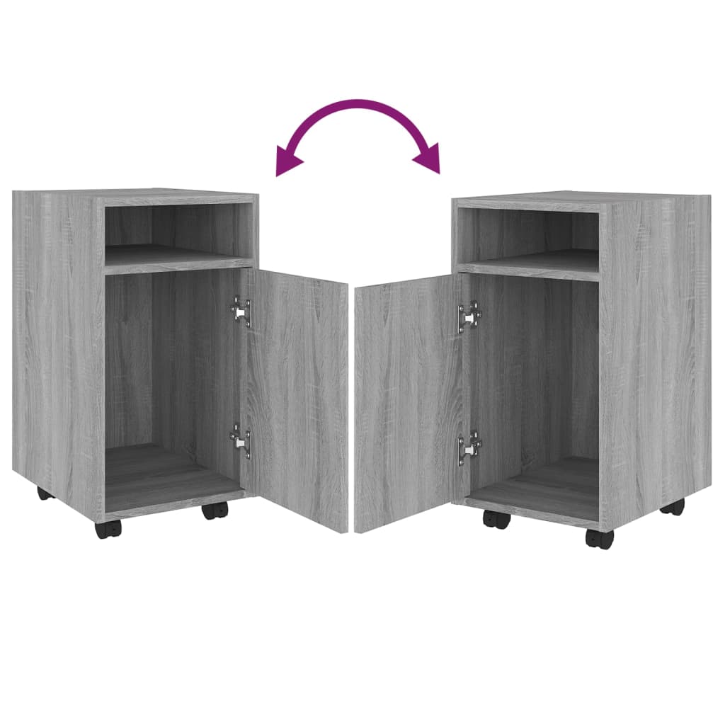 Skänk med hjul grå sonoma 33x38x60 cm konstruerat trä