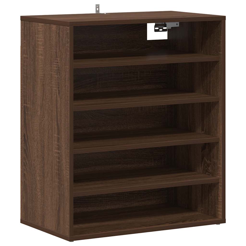 Skoställ brun ek 60x35x70 cm konstruerat trä