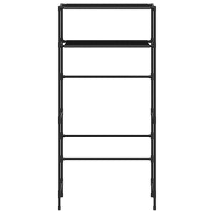 Hylla för tvättmaskin med 2 hyllplan svart 69x28x143 cm järn