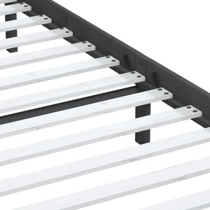 Sängram grå massiv furu 200x200 cm