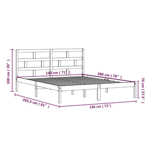 Sängram massivt trä 180x200 cm vit