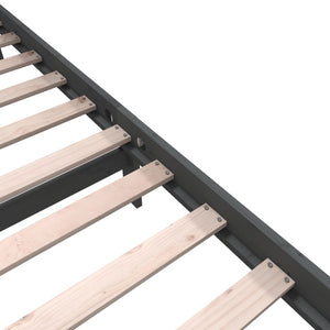 Sängram grå massiv furu 200x200 cm