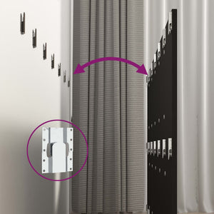 Väggmonterad sänggavel svart 240x1,5x80 cm konstruerat trä