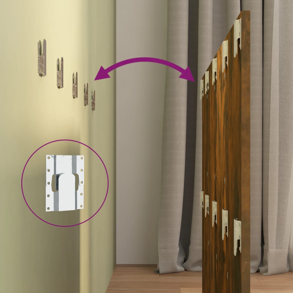 Sänggavel rökfärgad ek 120x1,5x80 cm konstruerat trä