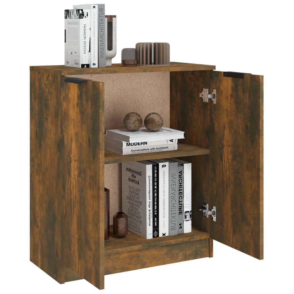 Byrå rökfärgad ek 60x30x70 cm konstruerat trä