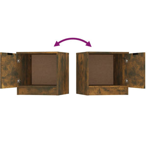 Sängbord 2 st rökfärgad ek 40x39x40 cm