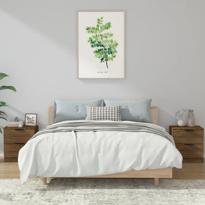 Sängbord 2 st brun ek konstruerat trä