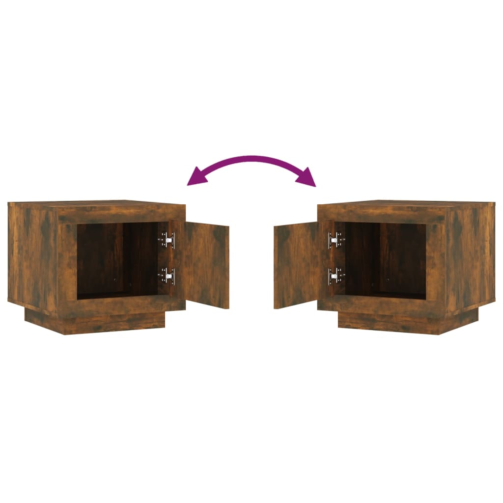 Soffbord rökfärgad ek 51x50x45 cm konstruerat trä