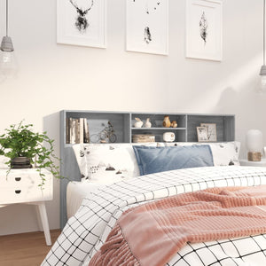 Sänggavel med förvaring grå sonoma 180x19x103,5 cm