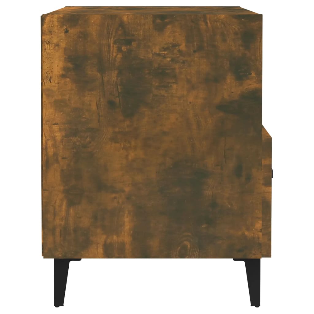 Sängbord 2 st rökfärgad ek konstruerat trä