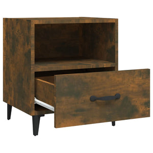 Sängbord 2 st rökfärgad ek konstruerat trä