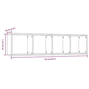 Bokhylla/tv-bänk rökfärgad ek 143x30x36 cm konstruerat trä
