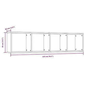 Bokhylla/tv-bänk grå sonoma 143x30x36cm konstruerat trä