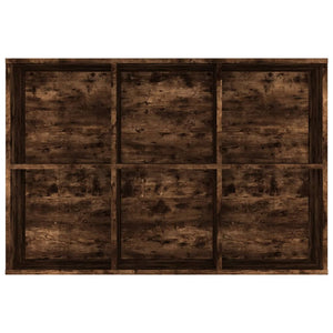 Bokhylla/skänk rökfärgad ek 66x30x98 cm konstruerat trä