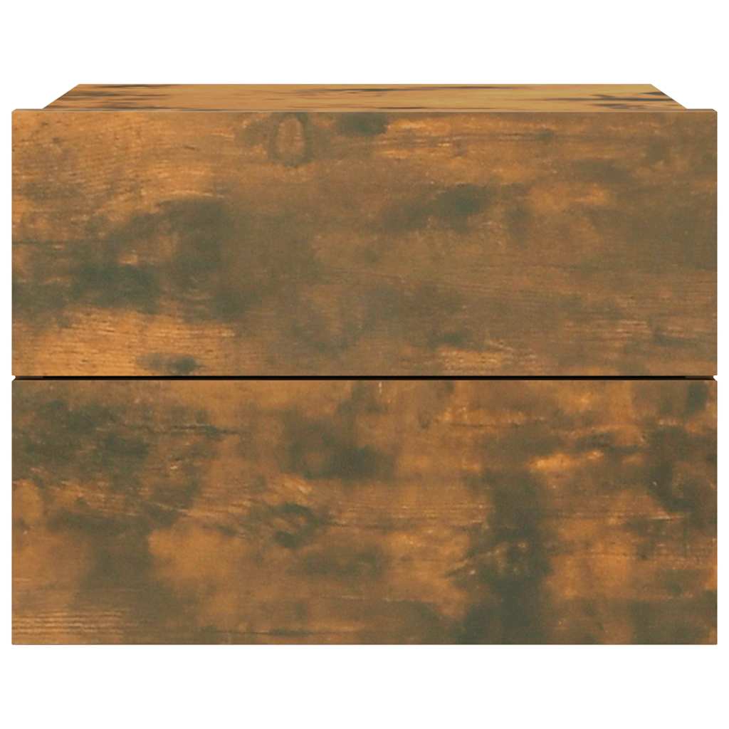 Sängbord rökfärgad ek 40x30x30 cm konstruerat trä