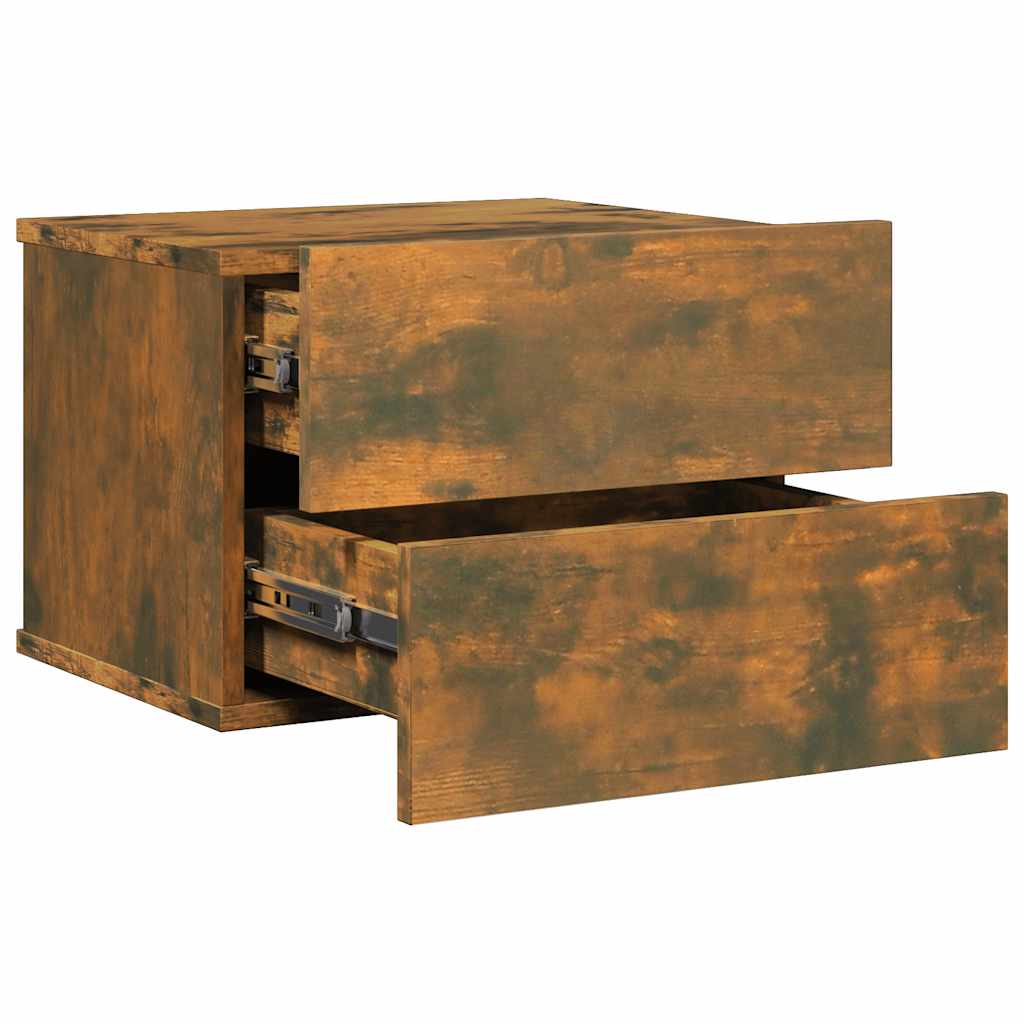 Sängbord rökfärgad ek 40x30x30 cm konstruerat trä