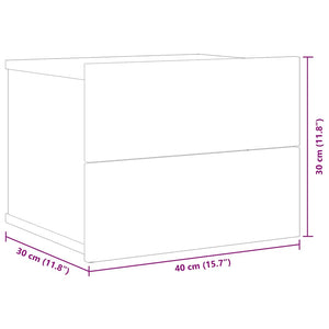 Sängbord rökfärgad ek 40x30x30 cm konstruerat trä