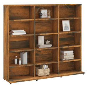 CD-hylla rökfärgad ek 100x23x89,5 cm konstruerat trä