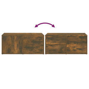 Tv-bänk rökfärgad ek 80x34x36 cm konstruerat trä