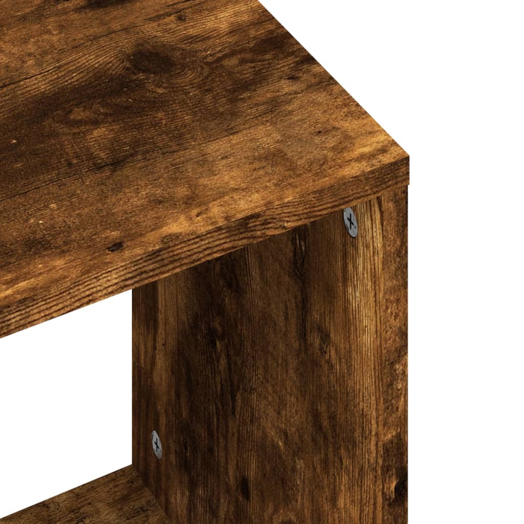 Satsbord 2 st rökfärgad ek konstruerat trä