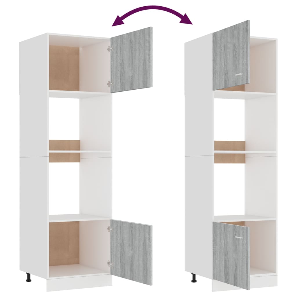 Köksskåp för mikrovågsugn “Lyon” grå 60x57x207 cm