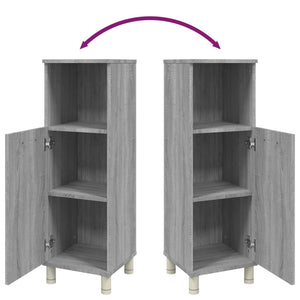 Badrumsskåp grå sonoma 30x30x95 cm konstruerat trä