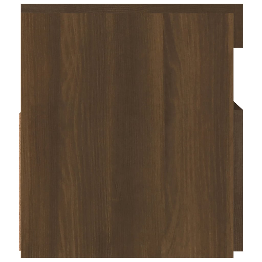 Tv-bänk med LED-belysning brun ek 90x35x40 cm