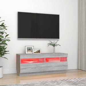 Tv-bänk med LED-belysning grå sonoma 100x35x40 cm