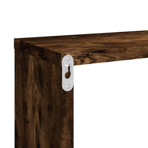 Vägghyllor 2 st rökfärgad ek 80x15x26,5 cm konstruerat trä