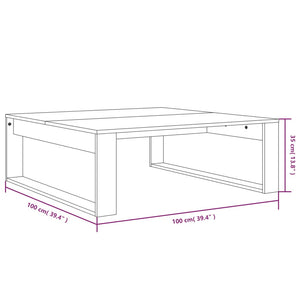 Soffbord grå sonoma 100x100x35 cm konstruerat trä