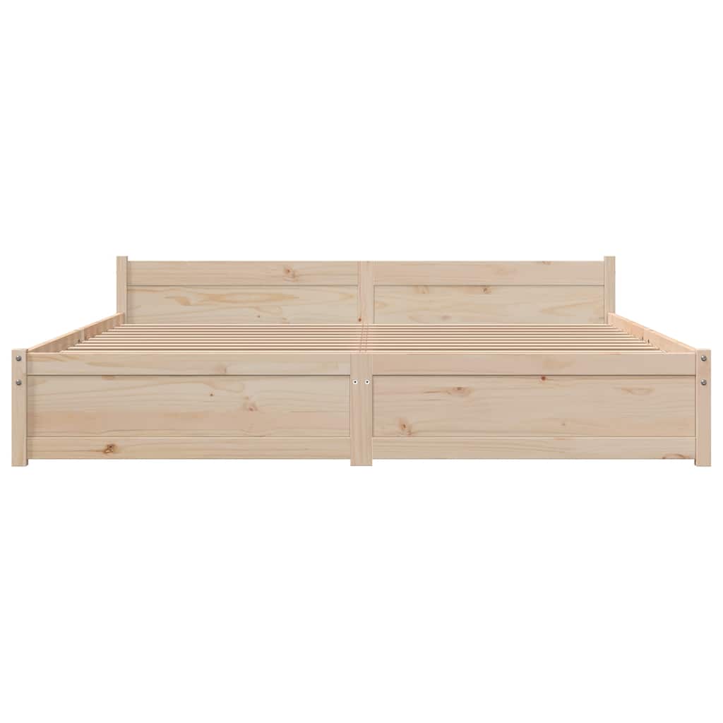 Sängram utan madrass massivt trä 200x200cm