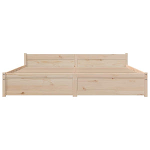 Sängram utan madrass massivt trä 200x200cm