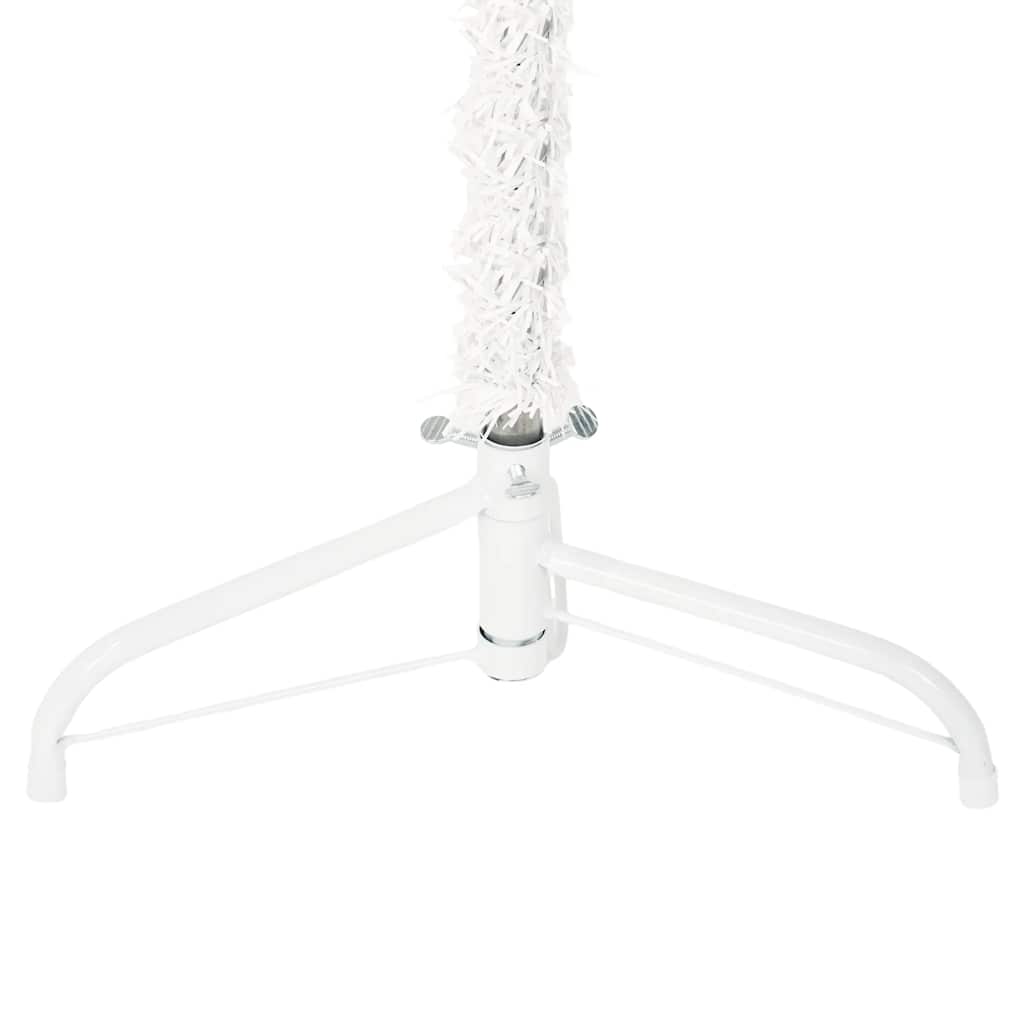 Smal halv plastgran med stativ vit 240 cm