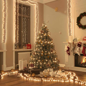 Ljusslinga cluster med 400 LED varmvit 7,4 m PVC