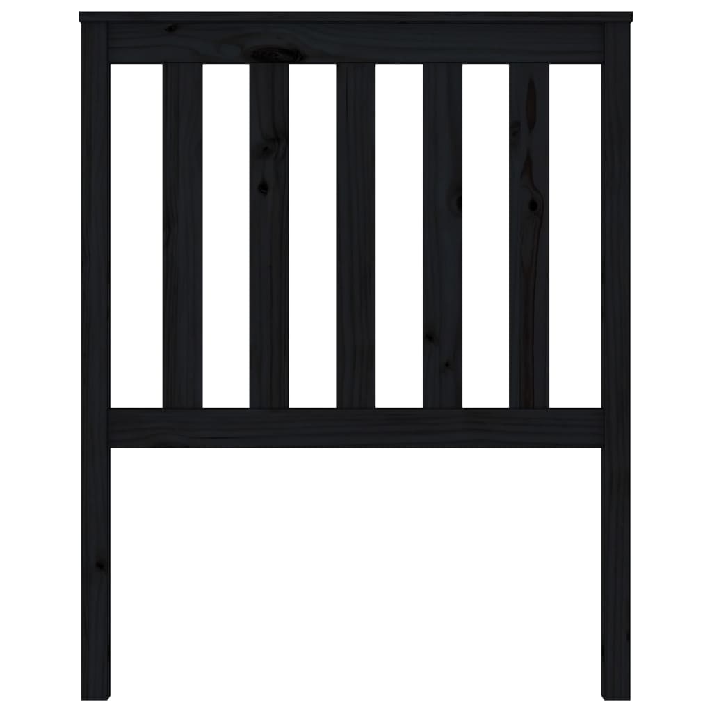 Sänggavel svart 81x6x101 cm massiv furu