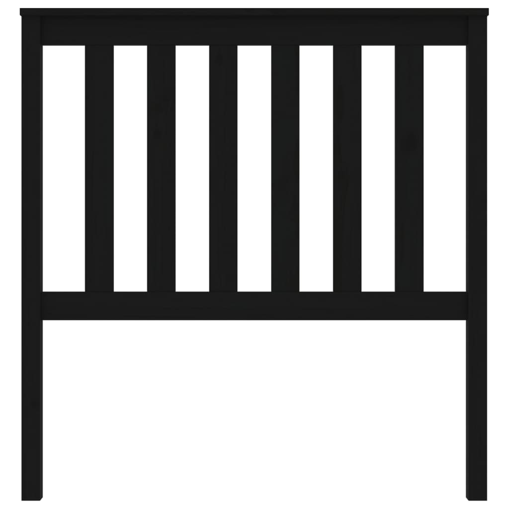 Sänggavel svart 96x6x101 cm massiv furu