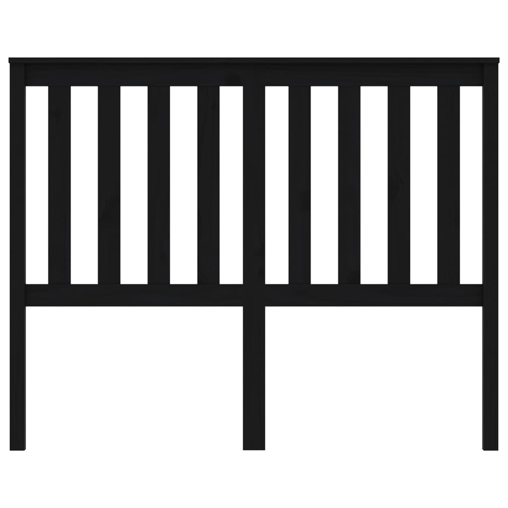 Sänggavel svart 126x6x101 cm massiv furu