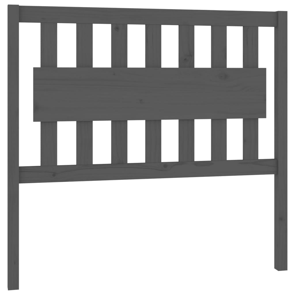 Sänggavel grå 105,5x4x100 cm massiv furu