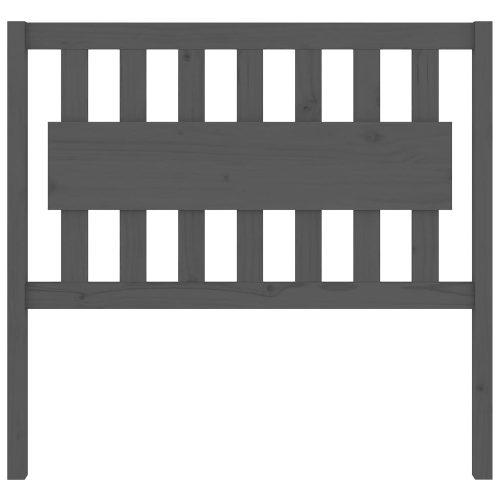 Sänggavel grå 105,5x4x100 cm massiv furu