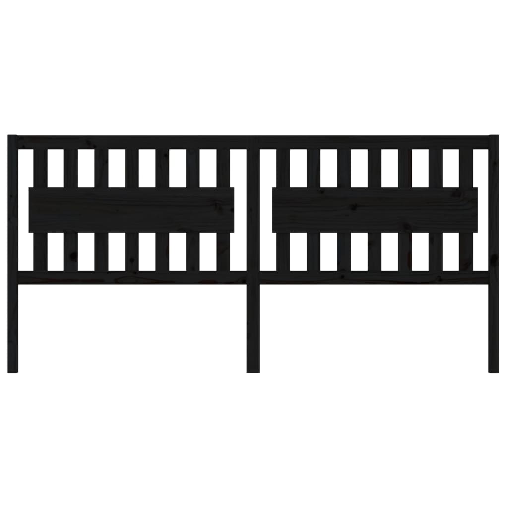 Sänggavel svart 205,5x4x100 cm massiv furu