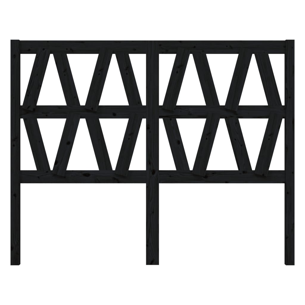 Sänggavel svart 146x4x100 cm massiv furu