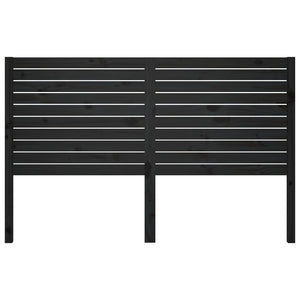 Sänggavel svart 141x4x100 cm massiv furu