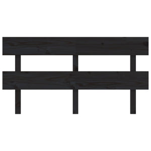 Sänggavel svart 164x3x81 cm massiv furu