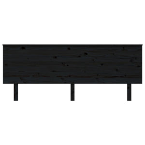 Sänggavel svart 204x6x82,5 cm massiv furu