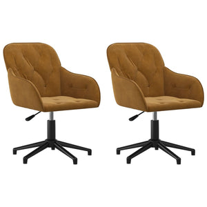 Snurrbara matstolar 2 st brun sammet