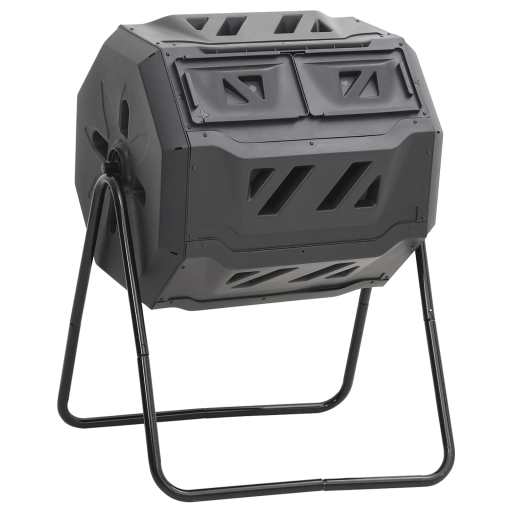 Kompostlåda för trädgården svart 73x64x95 cm 160 L