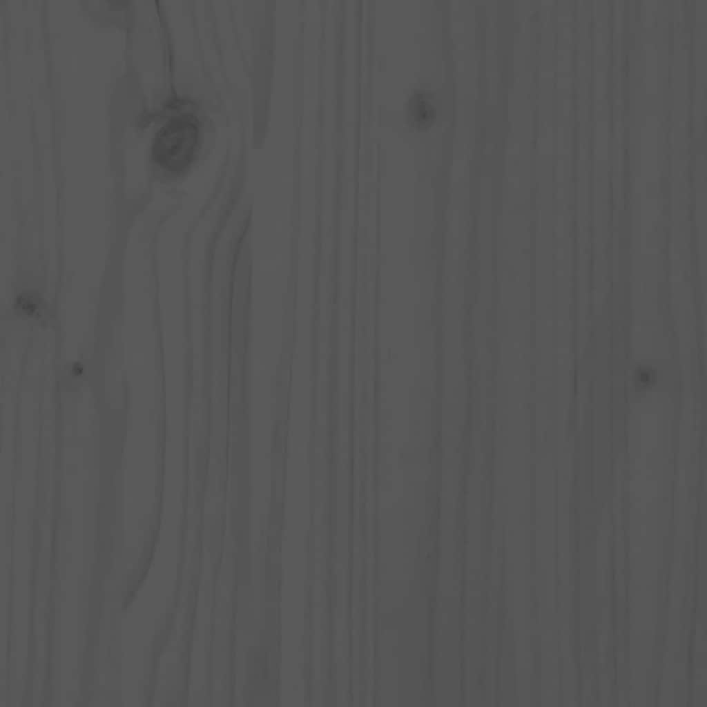 Sängram grå massivt trä 200x200 cm