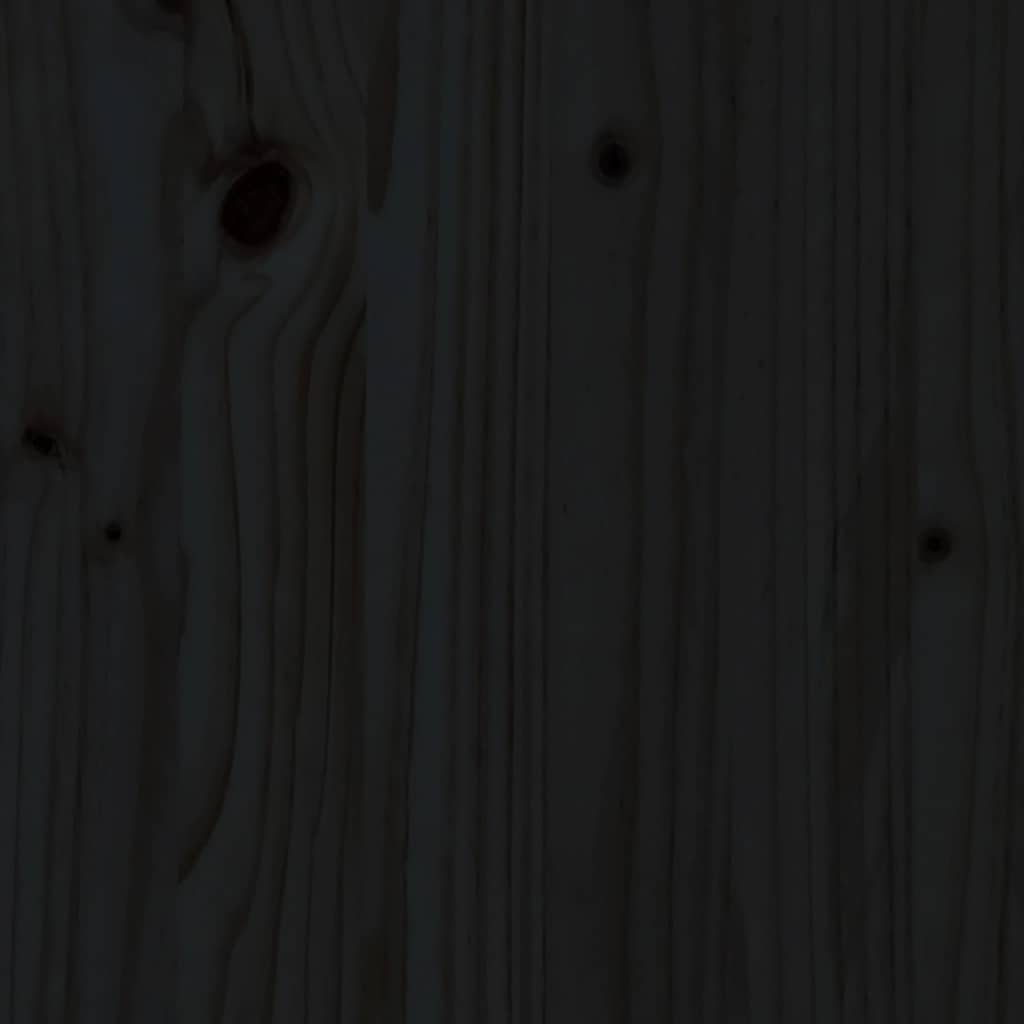 Sängram svart massivt trä 200x200 cm