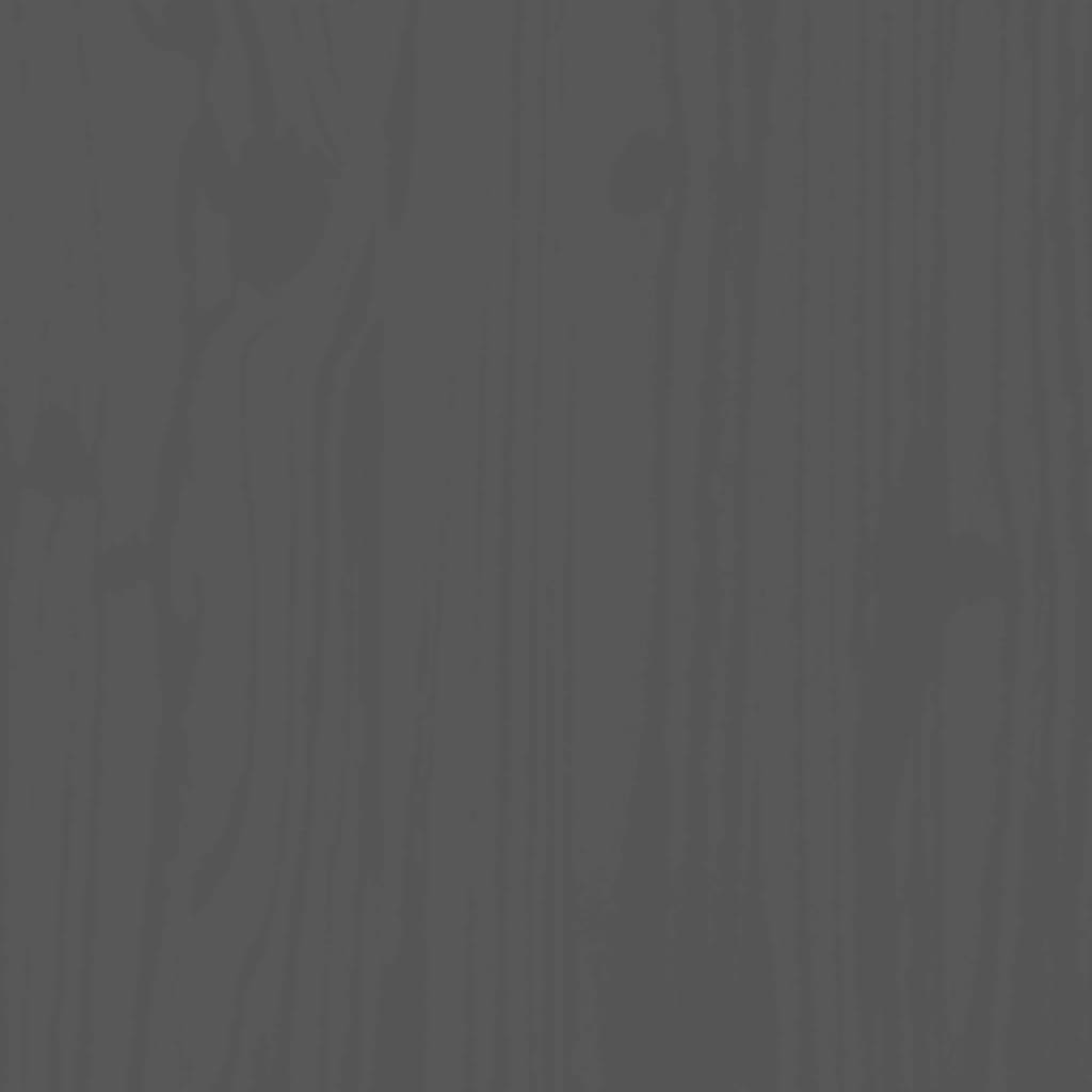 Sängram grå massivt trä 200x200 cm