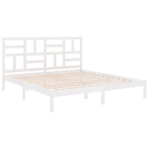 Sängram vit massivt trä 180x200 cm